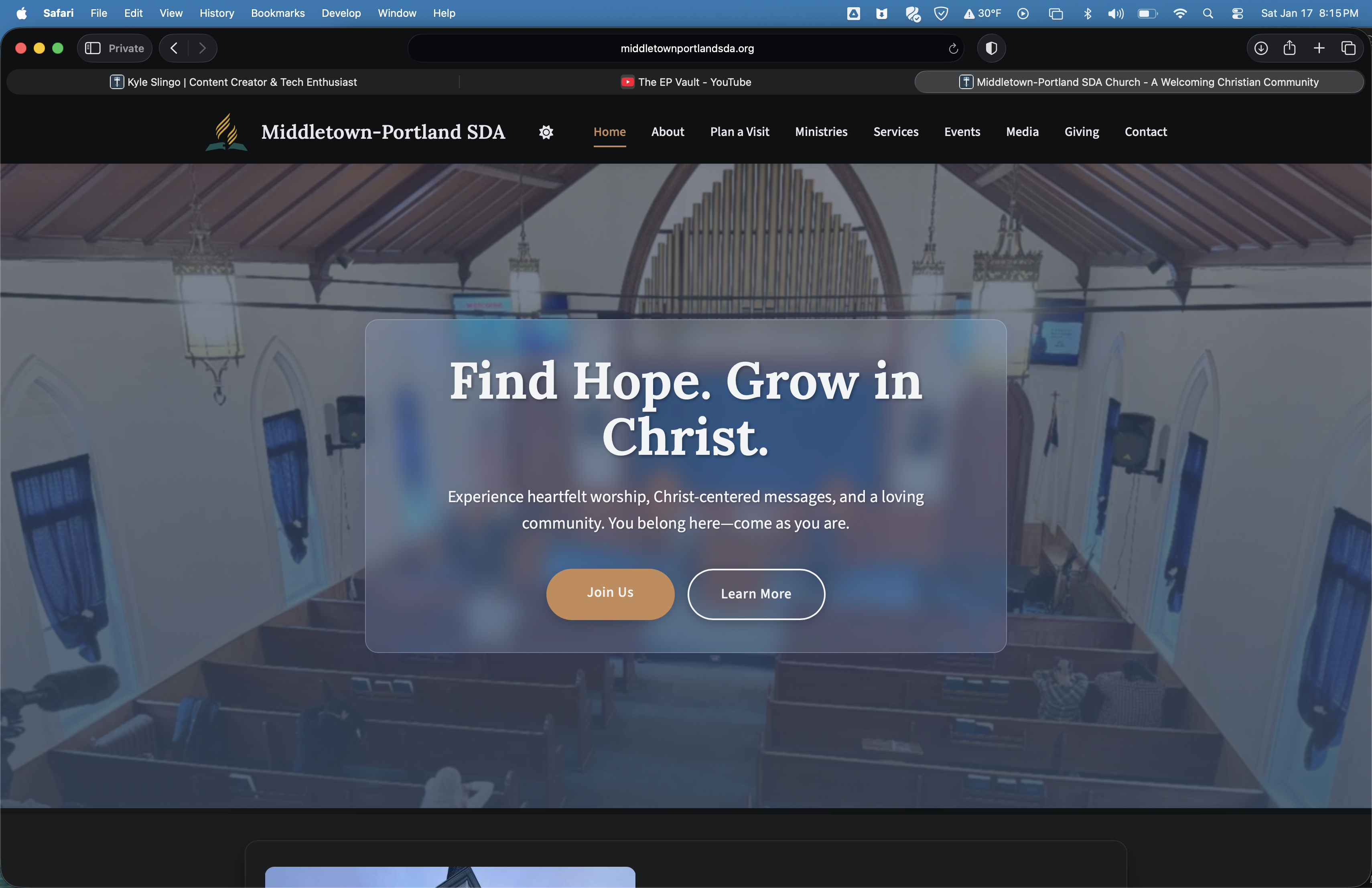 Middletown Portland SDA Church website preview